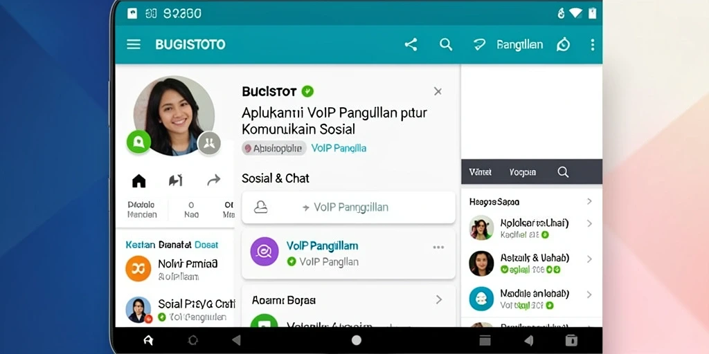 Tampilan antarmuka aplikasi BUGISTOTO untuk panggilan VoIP.