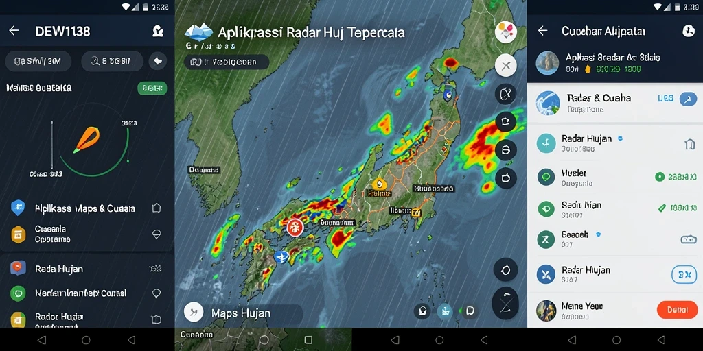 Tampilan antarmuka DEWI138 yang menunjukkan detail radar hujan dengan jelas.