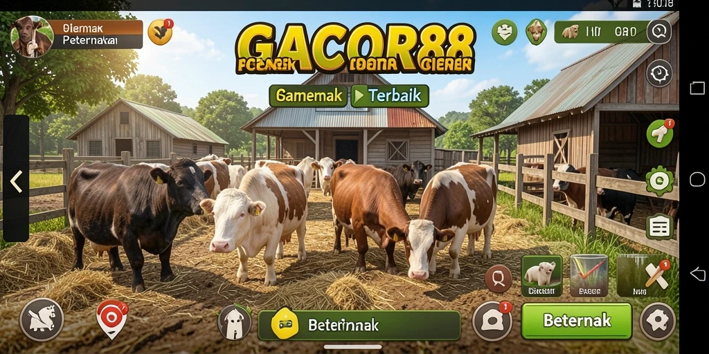 Antarmuka user-friendly GACOR88 yang menampilkan aktivitas beternak.