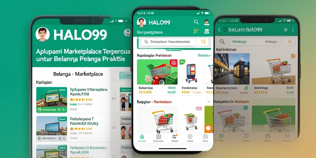Tampilan antarmuka aplikasi HALO99 yang user-friendly dan menarik.