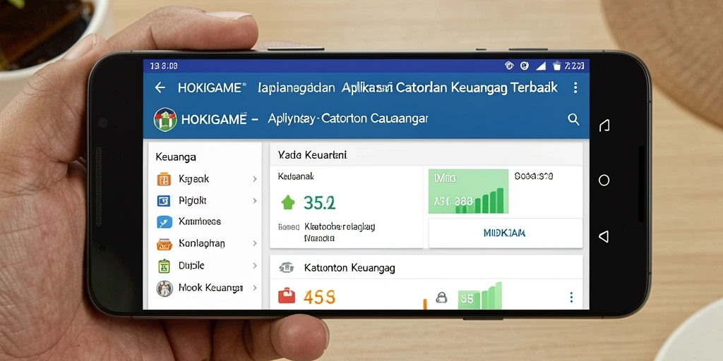 Screenshot aplikasi HOKIGAME menampilkan antarmuka catatan keuangan yang menarik dan intuitif.