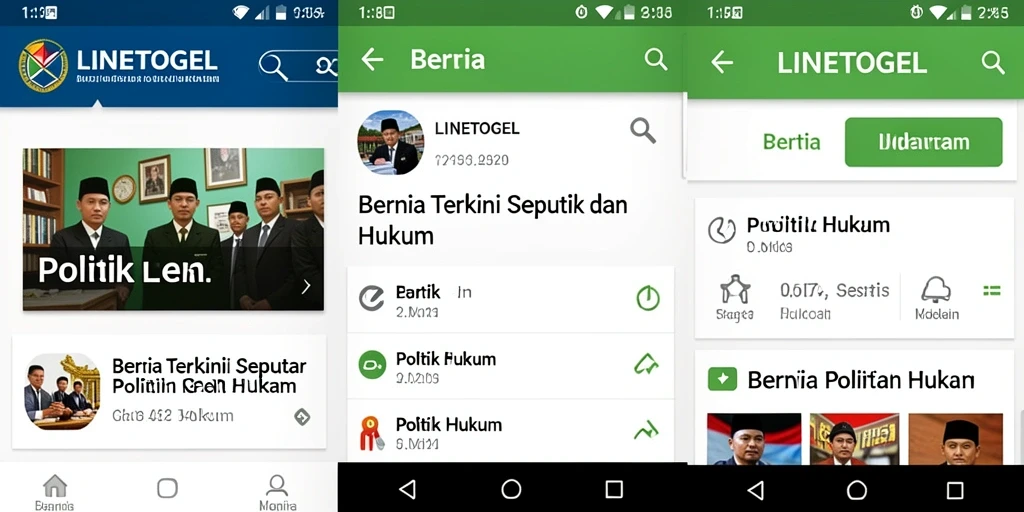Tampilan antarmuka aplikasi LINETOGEL yang informatif.