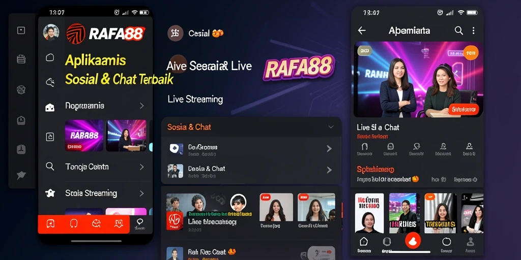 Tampilan layar utama RAFA88 saat live streaming dengan fitur interaktif.