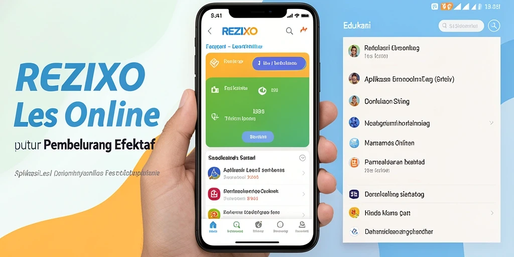 Tampilan antarmuka <strong>REZIXO</strong> yang interaktif dan menarik untuk Les Online.