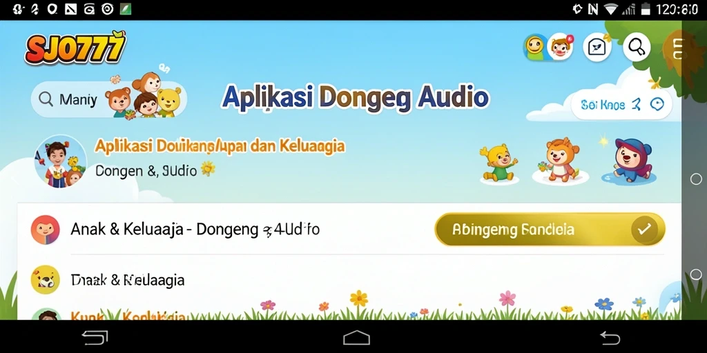 Antarmuka SJO777 dengan koleksi dongeng audio yang menarik.