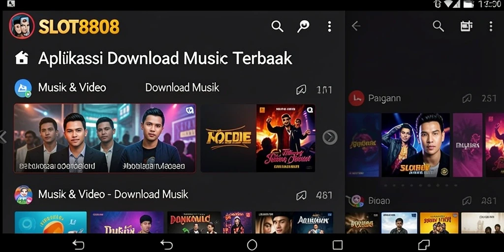 Antarmuka pengguna yang sederhana dan intuitif untuk Download Musik.